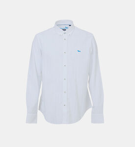 Cotton Contrasted Line Logo Shirt
