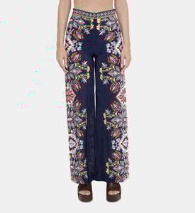 Ba and Sh Lilou Floral Printed Wide-legged Trousers, Model View