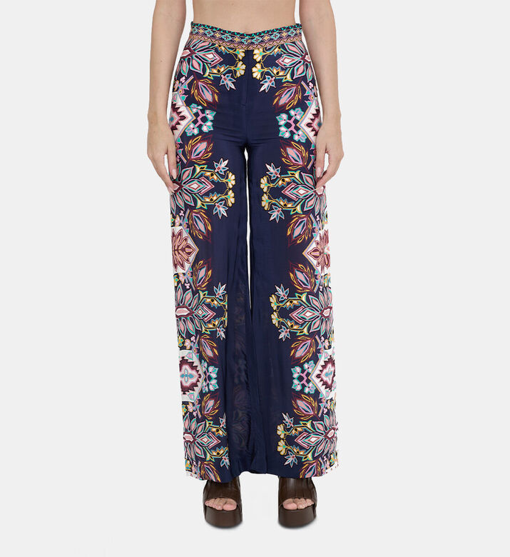 Ba and Sh Lilou Floral Printed Wide-legged Trousers, Model View