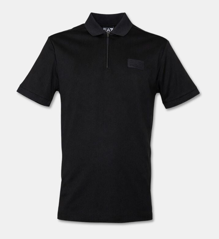 EA7 Short-sleeve Polo Shirt, Black, L, Packshot View
