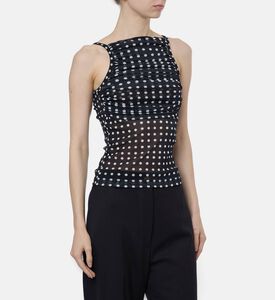 Patou Ruched Polka-dot Top, Model View
