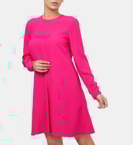 Satin Crepe Long Sleeves Mini Dress