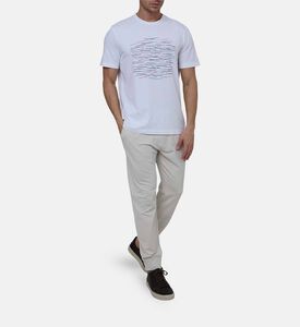 تيشيرت بأكمام قصيرة مطاطي بطبعة موجات