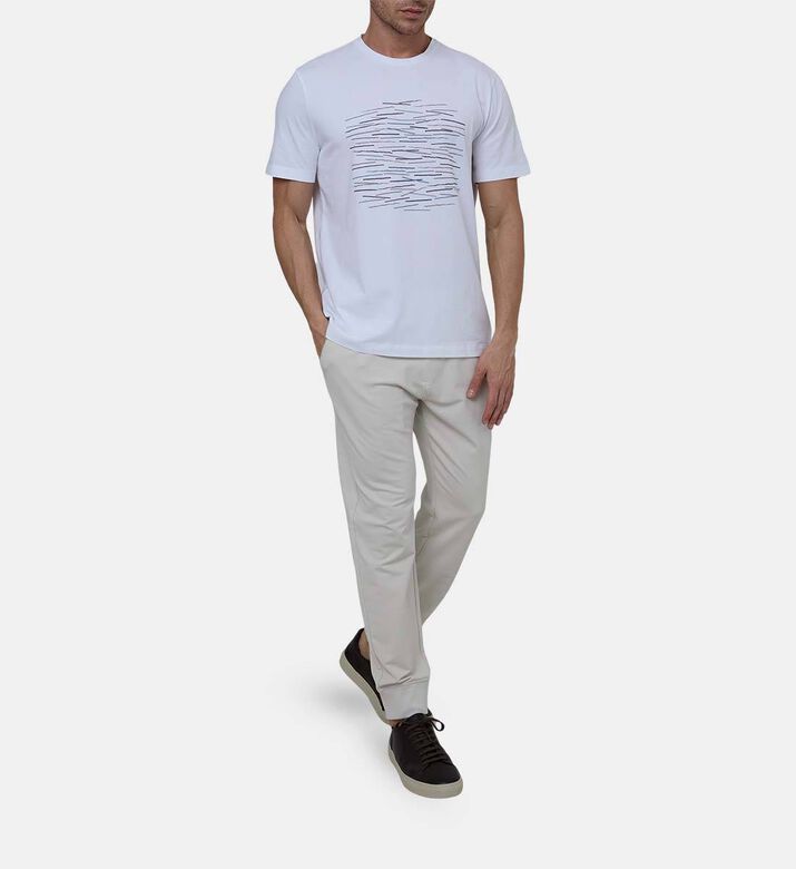 تيشيرت بأكمام قصيرة مطاطي بطبعة موجات