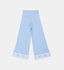 بنطال واسع محبوك بطبعة شعار