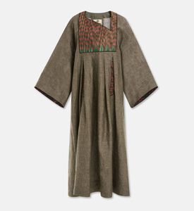 Savanna Embroidered Geometric Bib Kaftan, Green, Packshot View