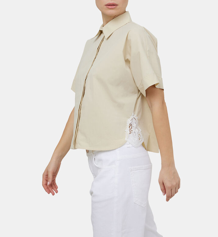 Cotton Lace-inserts Blouse