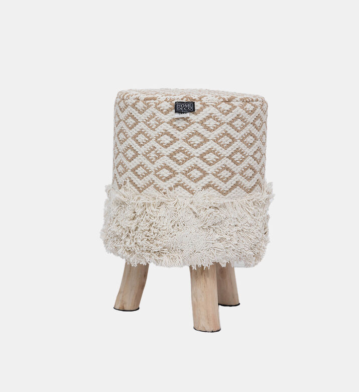 Mila Cotton Fringes Round Stool