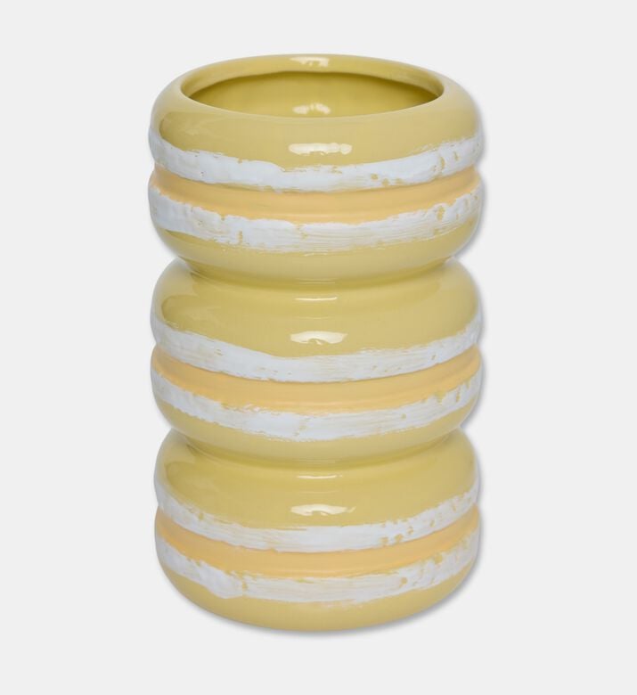 Present Time Stacked Macaron-inspired Vase, Yellow, Packshot View