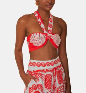 بلوزة قصيرة أينيكا شيل لينزينج كتان أوروبي بنقشة ايكوفيرو