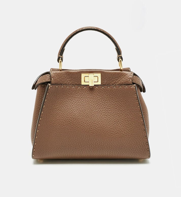Fendi Preowned Fendi Brown Mini Peekaboo Top Handle Bag, Packshot View
