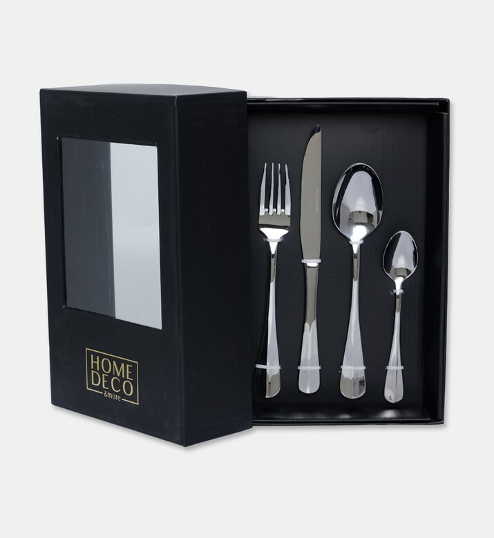 Home Deco and More Stainless Steel 18/0 Shiny Silver 24-piece Cutlery Set, Packshot View