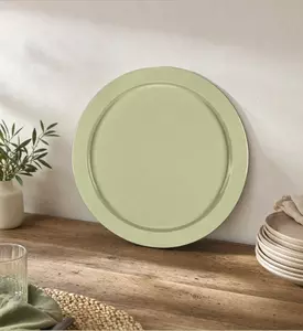 Baci Milano Round Melamine Serving Tray, Green, 51-cm, Model View