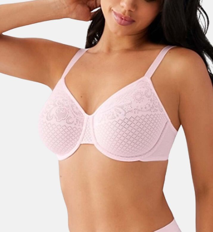 Pink Floral-jacquard Full Coverage Bra