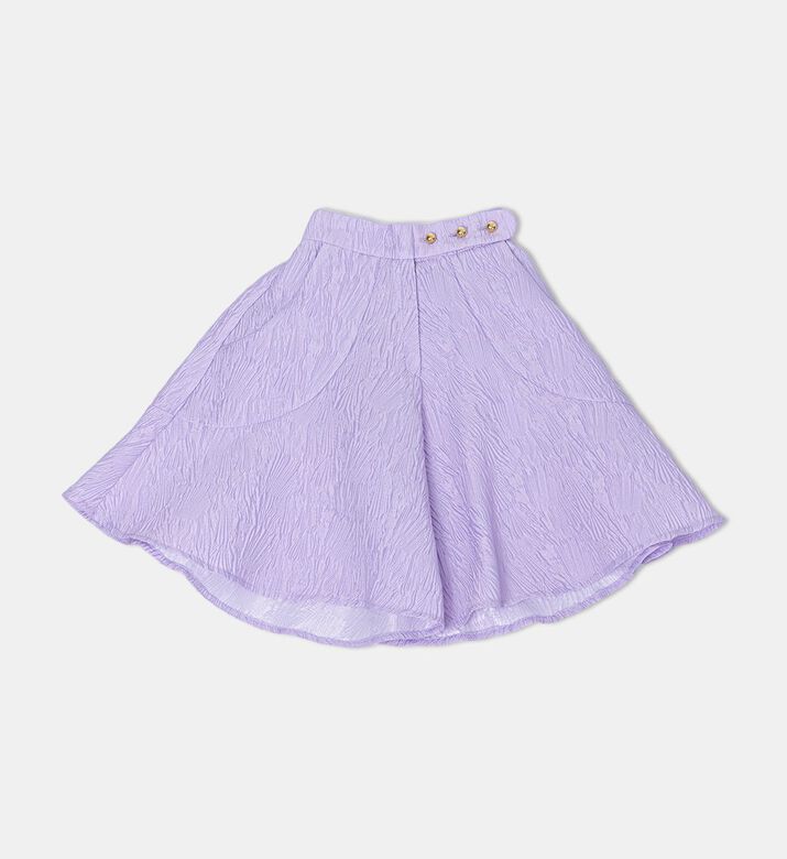Wide-leg Button Closure Shorts