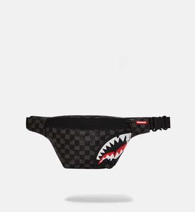 حقيبة كروس بودي دريب بنقشة مربعات بفم قرش