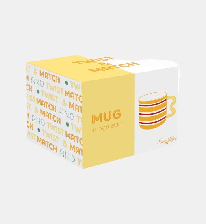 Porcelain Painted Waved Handle Mug Porcelain Painted Waved Handle Mug