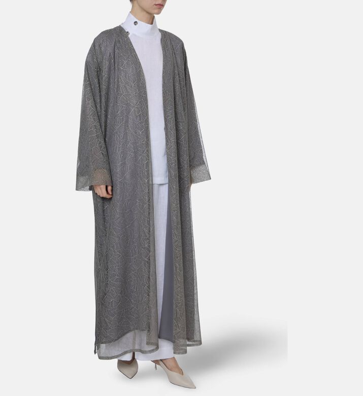 BARG Shimmering-finish Matching Scarf Abaya, Model View