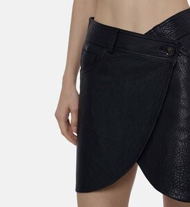 Ba and Sh Leather Wrap Mini Skirt, Model View