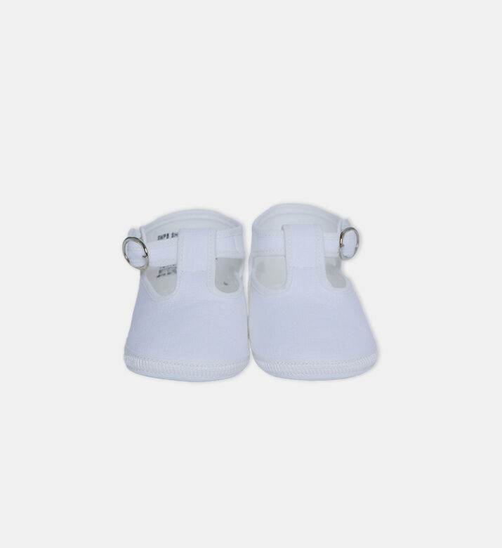 Linen Buckle Closure Shoes