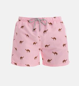 شورت سباحة زهري بطبعة جِمال