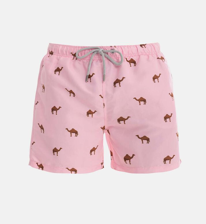 شورت سباحة زهري بطبعة جِمال