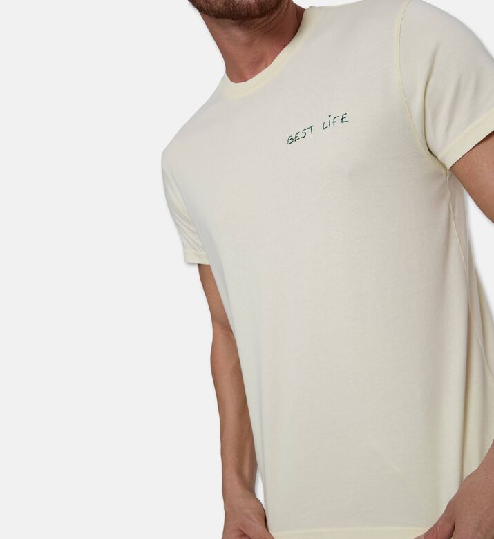 Maison Labiche Best Life Embroidered T-shirt, Model View