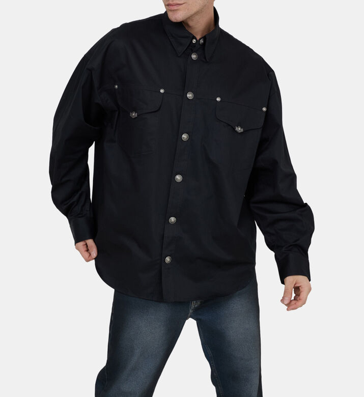 Gabardine Cotton Long-sleeved Overshirt