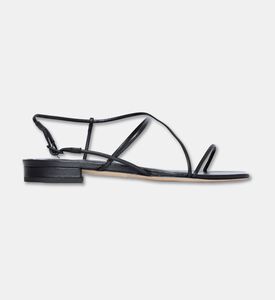 Studio Amelia Bias Asymmetric Strap Flats, Black, Eu-41, Packshot View