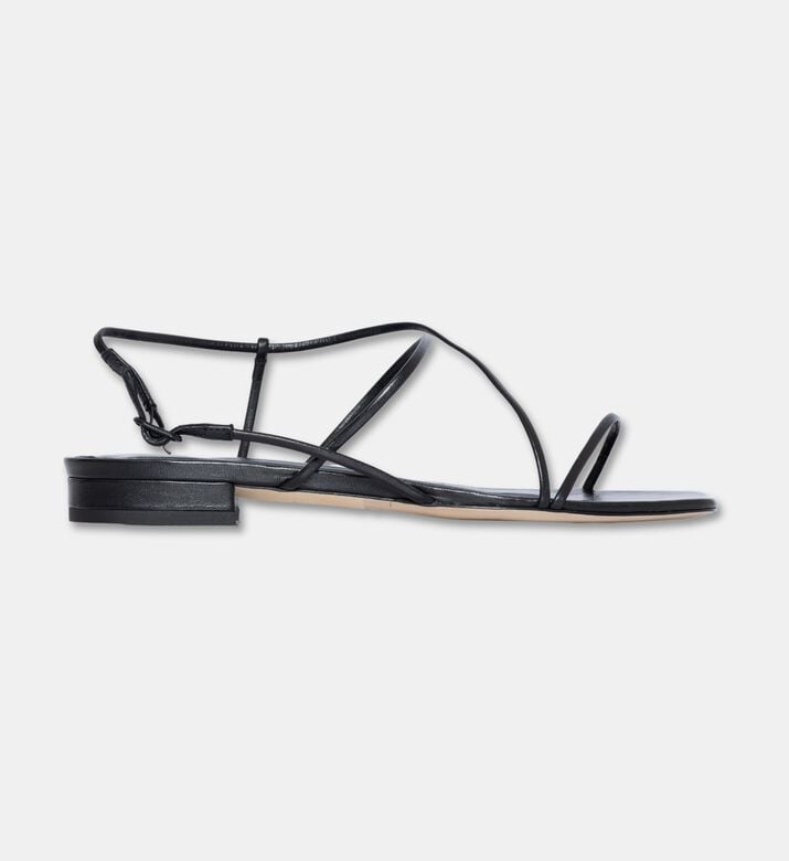 Studio Amelia Bias Asymmetric Strap Flats, Black, Eu-41, Packshot View