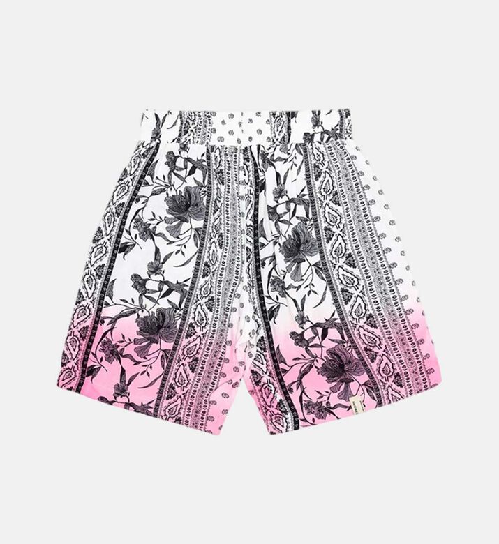 Unisex Neon Palm Printed Short