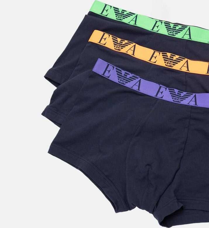 Emporio Armani Logo-waistband Three-pack Boxer Briefs, Multicolor, Xl, Packshot View