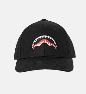 Sprayground Classic Shark Mouth Patch Cap, Black, Packshot View