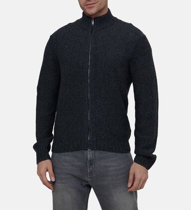 Skull Detail High-neck Cardigan