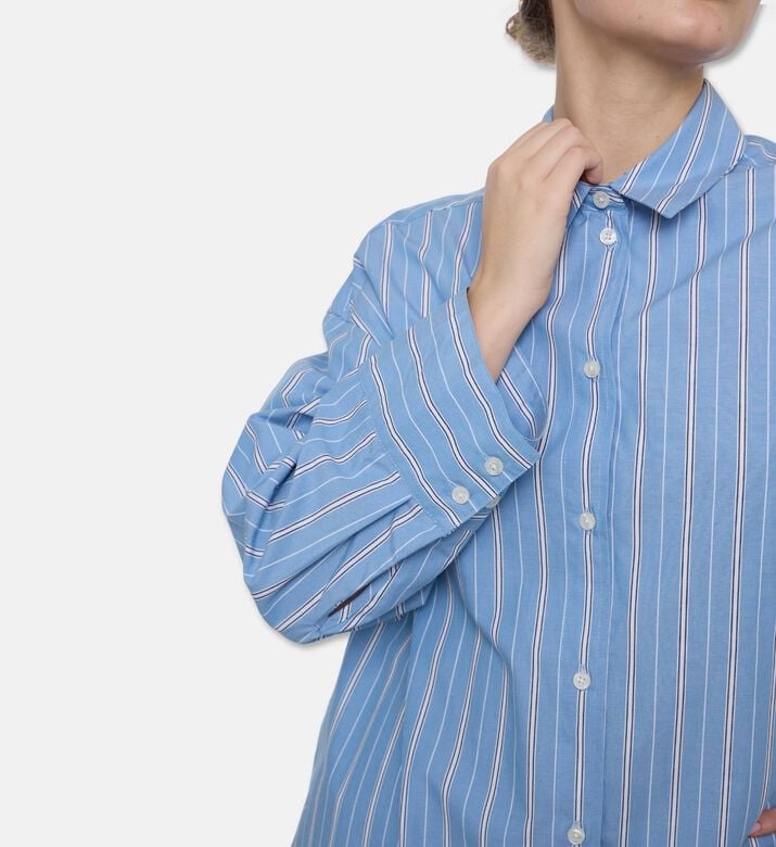 Samsoe Marika Stripe Organic Cotton Shirt, Model View