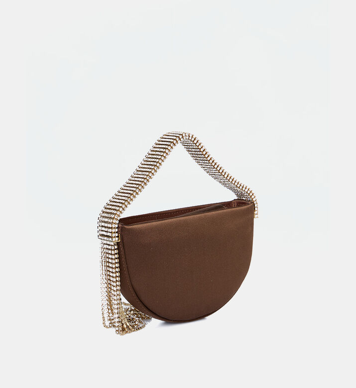 Satin Rhinestone-handled Handbag