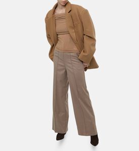 Source Unknown High-waisted Regular-fit Pant, Beige, L, Model View