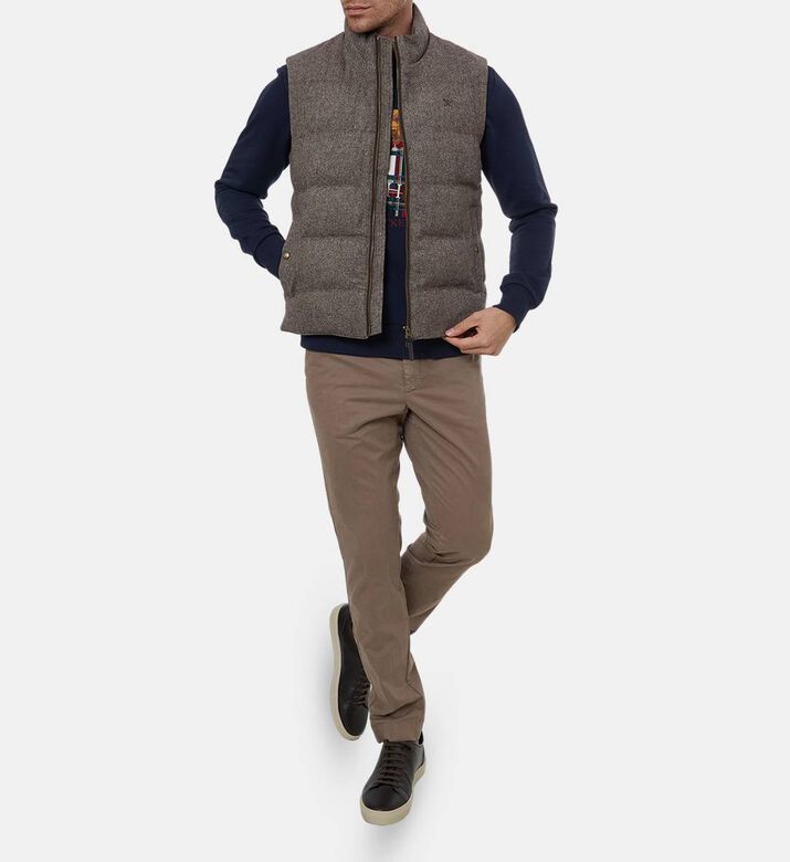 Hackett London Logo-embroidery Padded Sleeveless Vest, Model View
