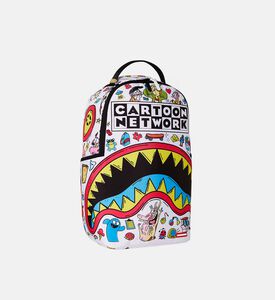 حقيبة ظهر فرو صناعي ورسومات غرافيتي