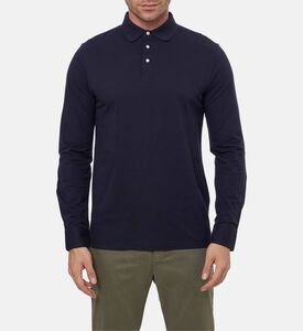 Hackett London Button Placket Long-sleeve Polo Shirt, Model View