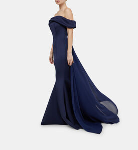 Neoprene Twisted Off-shoulder Dress