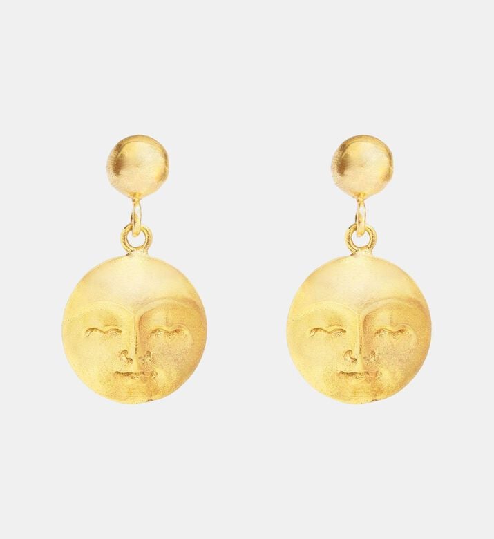 Ottoman Hands Moon Face Drop Earrings, Packshot View