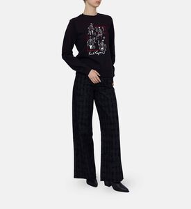 سويت شيرت بياقة دائرية وطبعة سكيتش