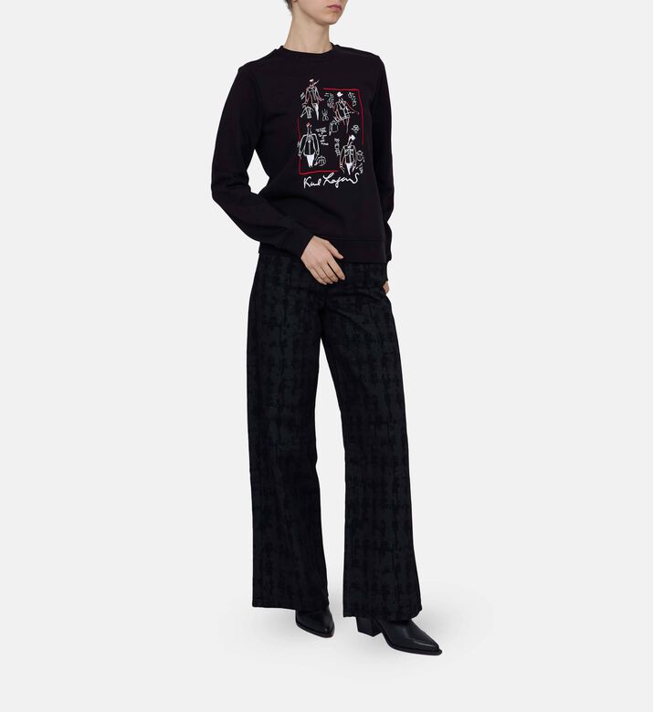 Sketch-print Crewneck Sweatshirt