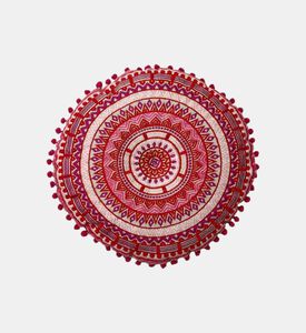 Gaddi Embroidered Pompom Filled And Vaccumed Cushion