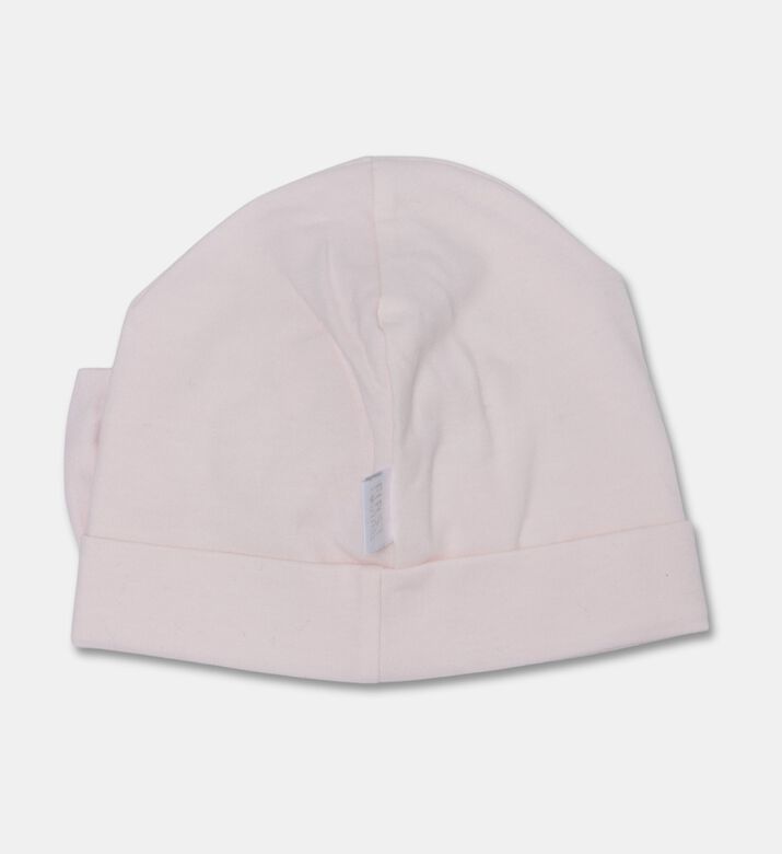 My First Collection Bow-detail Baby Beanie, Pink, 0-3m, Packshot View
