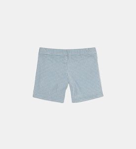 شورت بخصر متوسط بطبعة غينغهام