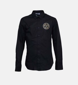 قميص بوبلين قطني بطبعة شعار الماركة