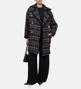 Edward Achour Paris Tweed Double-breasted Coat, Model View