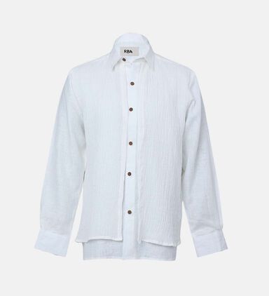 Linen Contrasted Buttons Shirt
